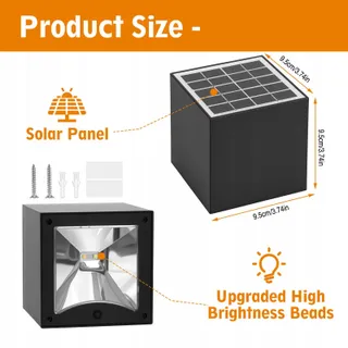 OURLEEME Solar LED Buitenlamp Waterdicht Tuin Garage IP65 — miniatuur 8