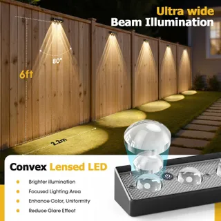 NIORSUN Solar Buitenlamp Tuin Terras 8 Stuks IP65 — miniatuur 8