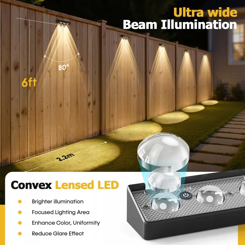 NIORSUN Solar Buitenlamp Tuin Terras 8 Stuks IP65 — foto 8
