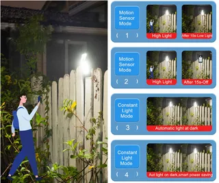 SUNBOIA Solarlampen Buiten Met Bewegingsmelder Waterdicht 72 LED IP65 — miniatuur 8