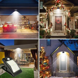 SUNBOIA Solarlampen Buiten Met Bewegingsmelder Waterdicht 72 LED IP65 — miniatuur 6