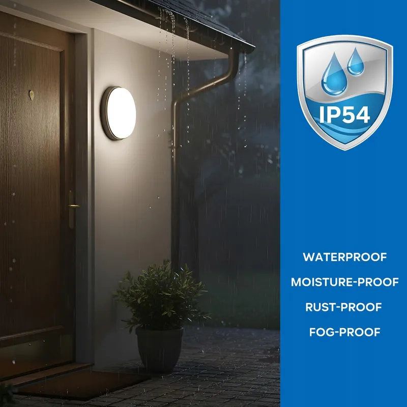 ANWIO Ronde LED Wandlamp Binnen Buiten Zwart 14W IP54 — foto 2
