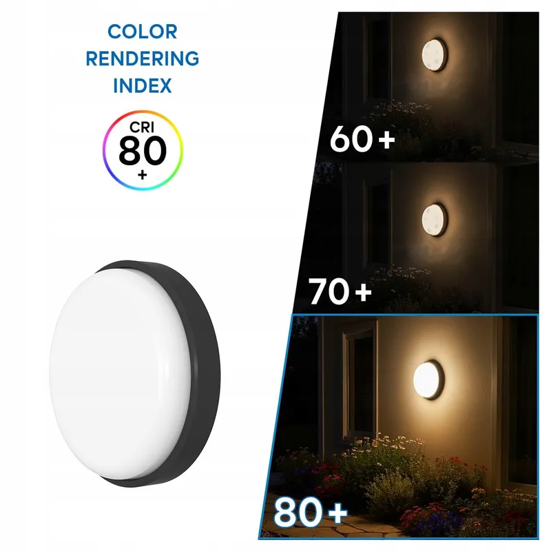ANWIO Ronde LED Wandlamp Binnen Buiten Zwart 14W IP54 — foto 6