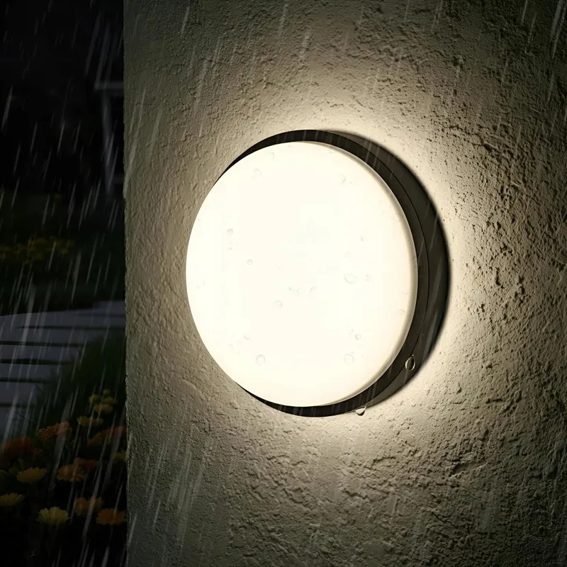 ANWIO Ronde LED Wandlamp Binnen Buiten Zwart 14W IP54 — foto 1