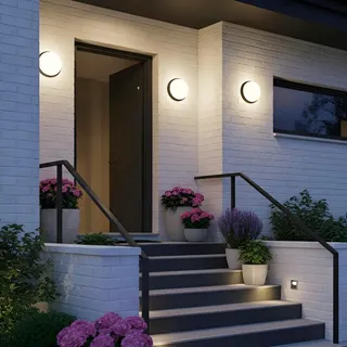 ANWIO Ronde LED Wandlamp Binnen Buiten Zwart 14W IP54 — miniatuur 5