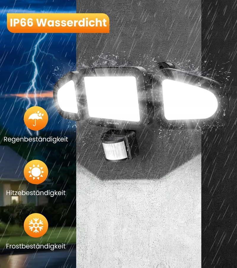 MEIKEE LED Schijnwerper Bewegingssensor Waterdicht Verstelbaar 42W IP66 — foto 5