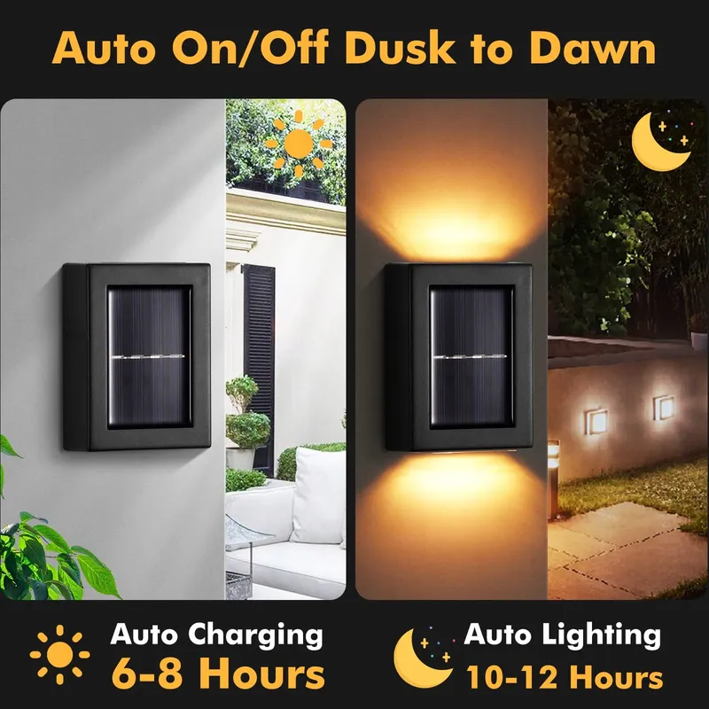 YUNYODA Solar LED Buitenlampen Waterdicht Tuin 4 Stuks IP65 — foto 5