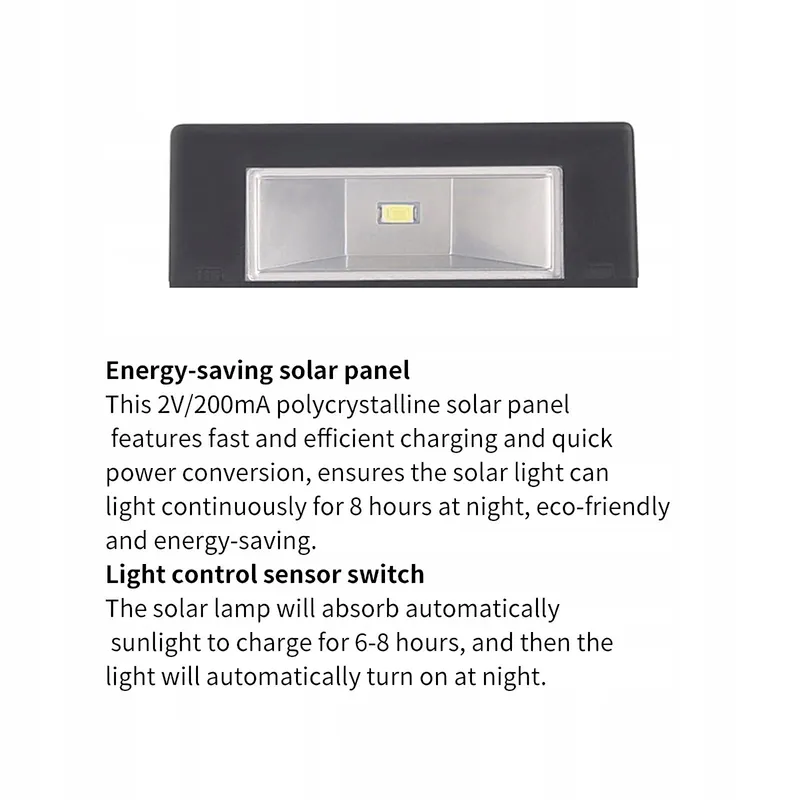 YUNYODA Solar LED Buitenlampen Waterdicht Tuin 4 Stuks IP65 — foto 6