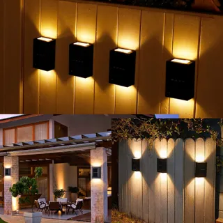 YUNYODA Solar LED Buitenlampen Waterdicht Tuin 4 Stuks IP65 — miniatuur 1