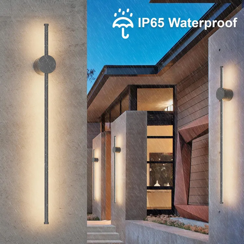 KLIGHTEN LED Wandlamp Binnen Donkergrijs Modern 81cm 24W IP65 — foto 2