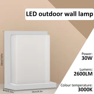 KLIGHTEN LED Buitenwandlamp Wit Terras 30W 3000K IP65 — miniatuur 4