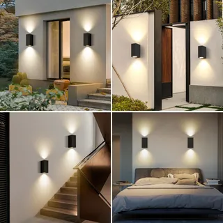 BENMA Buitenwandlamp Waterdicht Tuin Zwart 2 Stuks 10W IP65 — miniatuur 7
