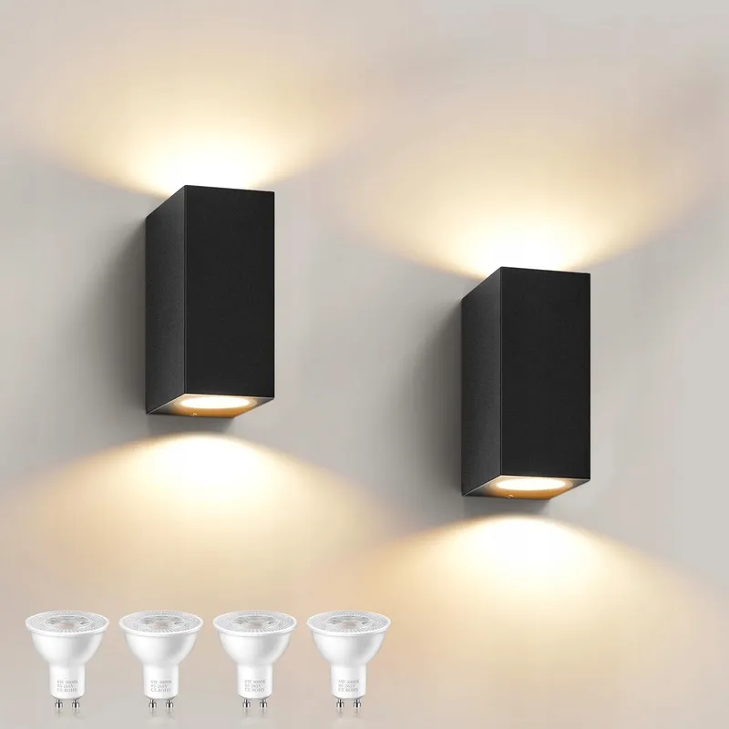 BENMA Buitenwandlamp Waterdicht Tuin Zwart 2 Stuks 10W IP65 — foto 1