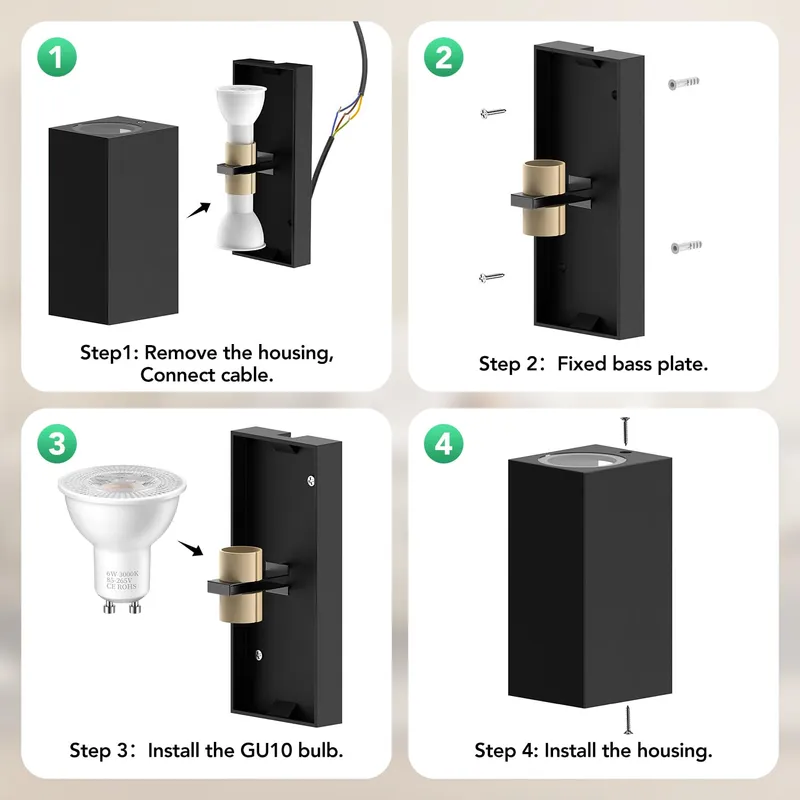 BENMA Buitenwandlamp Waterdicht Tuin Zwart 2 Stuks 10W IP65 — foto 5