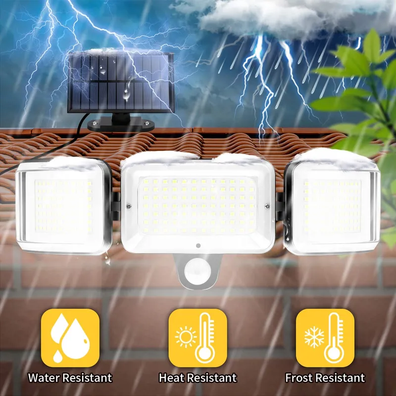 CISSIYO Solarlamp Bewegingssensor Afstandsbediening Tuin Terras 224 LED — foto 8