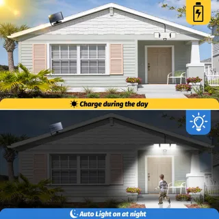 CISSIYO Solarlamp Bewegingssensor Afstandsbediening Tuin Terras 224 LED — miniatuur 2