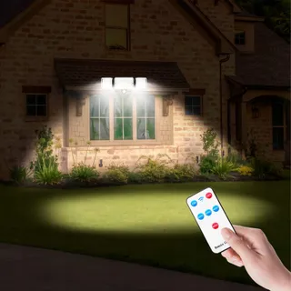 CISSIYO Solarlamp Bewegingssensor Afstandsbediening Tuin Terras 224 LED — miniatuur 7