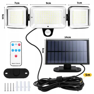 CISSIYO Solarlamp Bewegingssensor Afstandsbediening Tuin Terras 224 LED — miniatuur 6