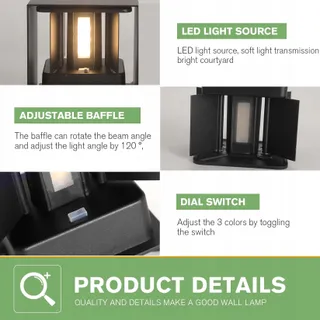 WISDOM LINE LED Lamp Verstelbare Kleur 3 Standen Slaapkamer 2 Stuks IP65 — miniatuur 4