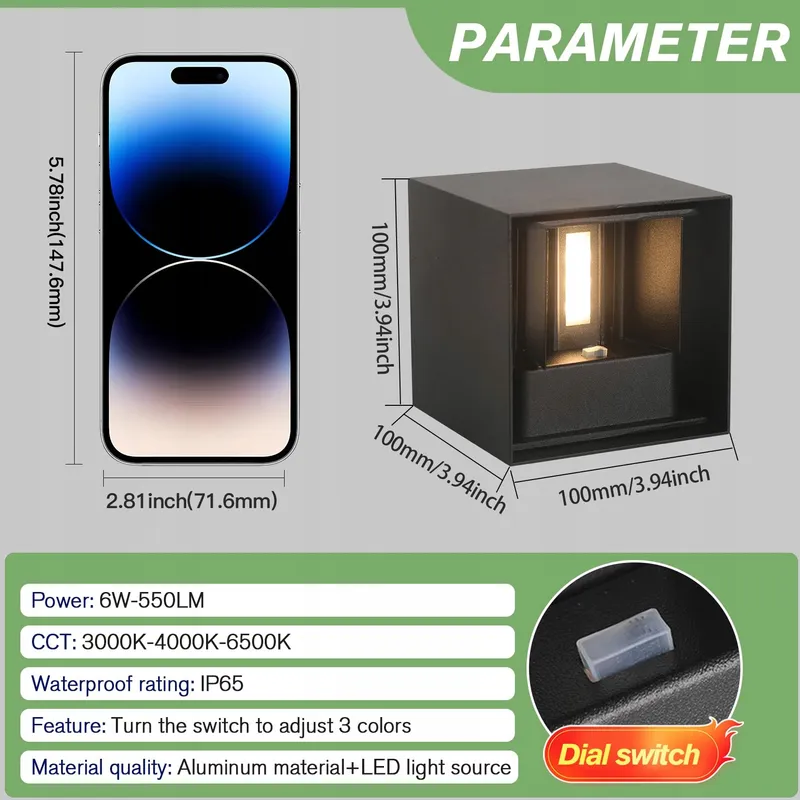 WISDOM LINE LED Lamp Verstelbare Kleur 3 Standen Slaapkamer 2 Stuks IP65 — foto 2