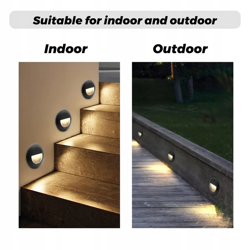 FWOCHE LED Trapverlichting Wand Waterdicht Warmwit 8 Stuks IP65 — foto 6