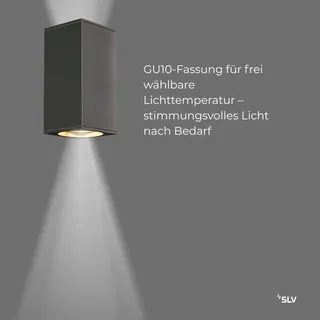 SLV BIG THEO Wandlamp Buiten Up-Down Antraciet IP44 2xGU10 — miniatuur 3