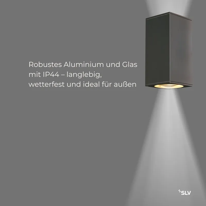 SLV BIG THEO Wandlamp Buiten Up-Down Antraciet IP44 2xGU10 — foto 4
