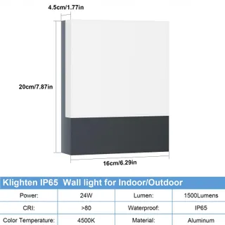 KLIGHTEN 2x LED Buitenlamp Waterdicht Antraciet 24W IP65 — miniatuur 4