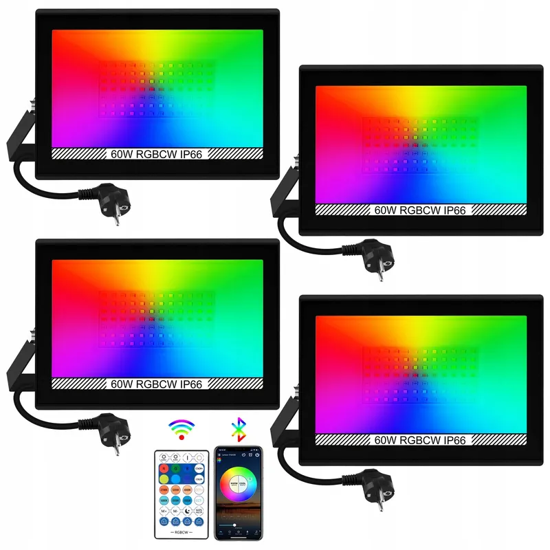 T-SUNUS RGB LED Schijnwerper App Afstandsbediening 60W IP66 — foto 1