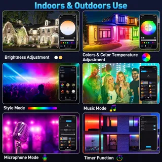 T-SUNUS RGB LED Schijnwerper App Afstandsbediening 60W IP66 — miniatuur 2