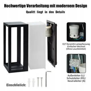 ARANZYEC Aluminium Buitenlamp Waterdicht Tuin Terras IP54 E27 — miniatuur 3