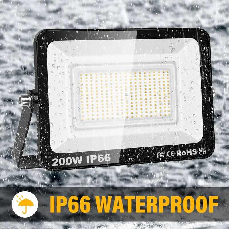 RI LED Schijnwerper Buiten Waterdicht Warmwit 2x200W IP66 — foto 4