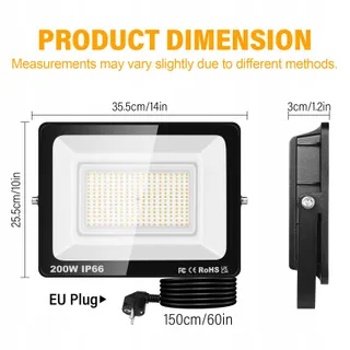 RI LED Schijnwerper Buiten Waterdicht Warmwit 2x200W IP66 — miniatuur 2