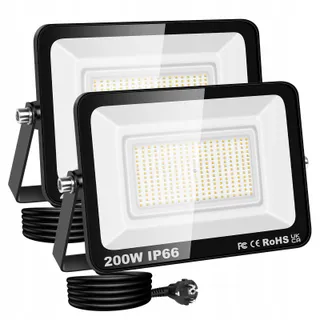 RI LED Schijnwerper Buiten Waterdicht Warmwit 2x200W IP66 — miniatuur 1