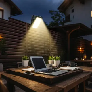 HQYNSS Set 2 Solarlampen Met Bewegingssensor Terras Tuin 1500mAh — miniatuur 6