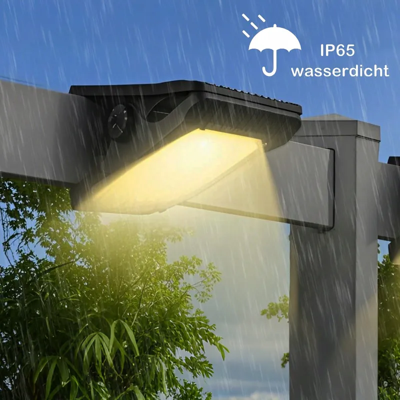 HQYNSS Set 2 Solarlampen Met Bewegingssensor Terras Tuin 1500mAh — foto 3