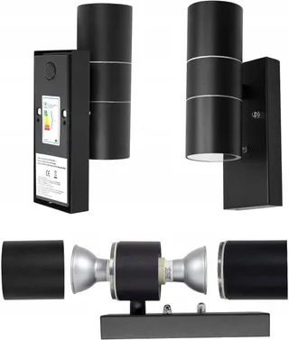 WONDLU LED Buitenwandlamp Zwart Schemersensor GU10 IP44 — miniatuur 8