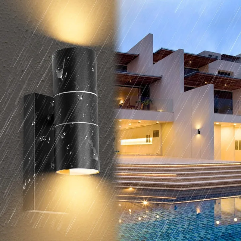 WONDLU LED Buitenwandlamp Zwart Schemersensor GU10 IP44 — foto 6