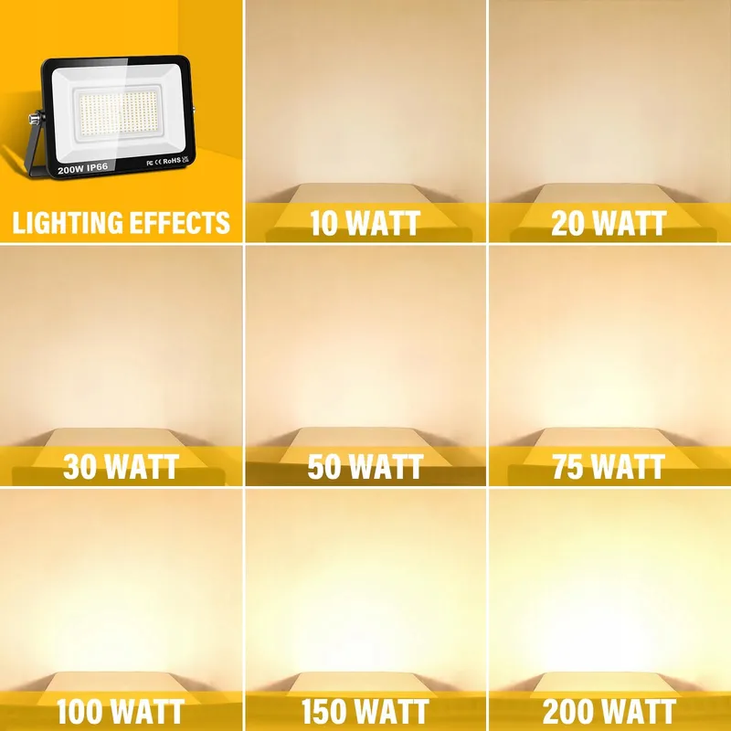 RIGI LED Schijnwerper Waterdicht Tuin Garage Warm 200W IP66 — foto 5