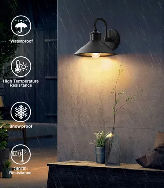 GVOREE Buitenwandlamp Vintage Industrieel Metaal Zwart E27 — miniatuur 4