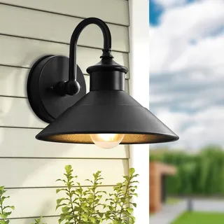 GVOREE Buitenwandlamp Vintage Industrieel Metaal Zwart E27 — miniatuur 1
