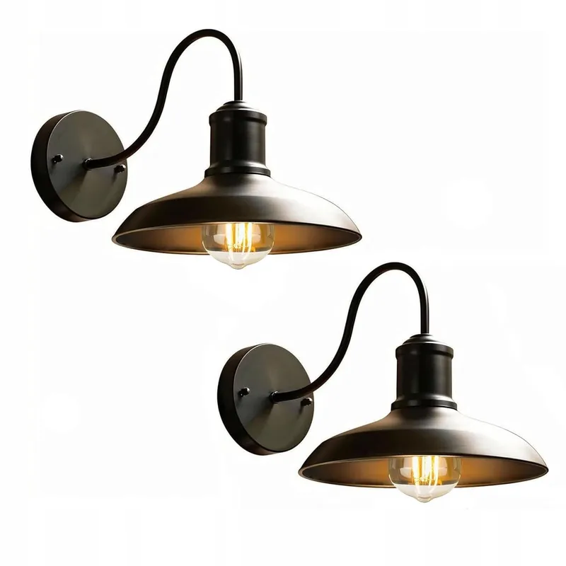 WYQSX Industriële Buitenwandlamp Zwart Aluminium E27 IP65 — foto 1