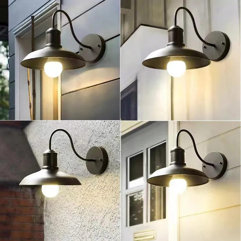 WYQSX Industriële Buitenwandlamp Zwart Aluminium E27 IP65 — foto 6