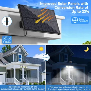 GILIWOSY Solarlampen Buiten Afstandsbediening Bewegingsmelder IP67 2 Stuks — miniatuur 2