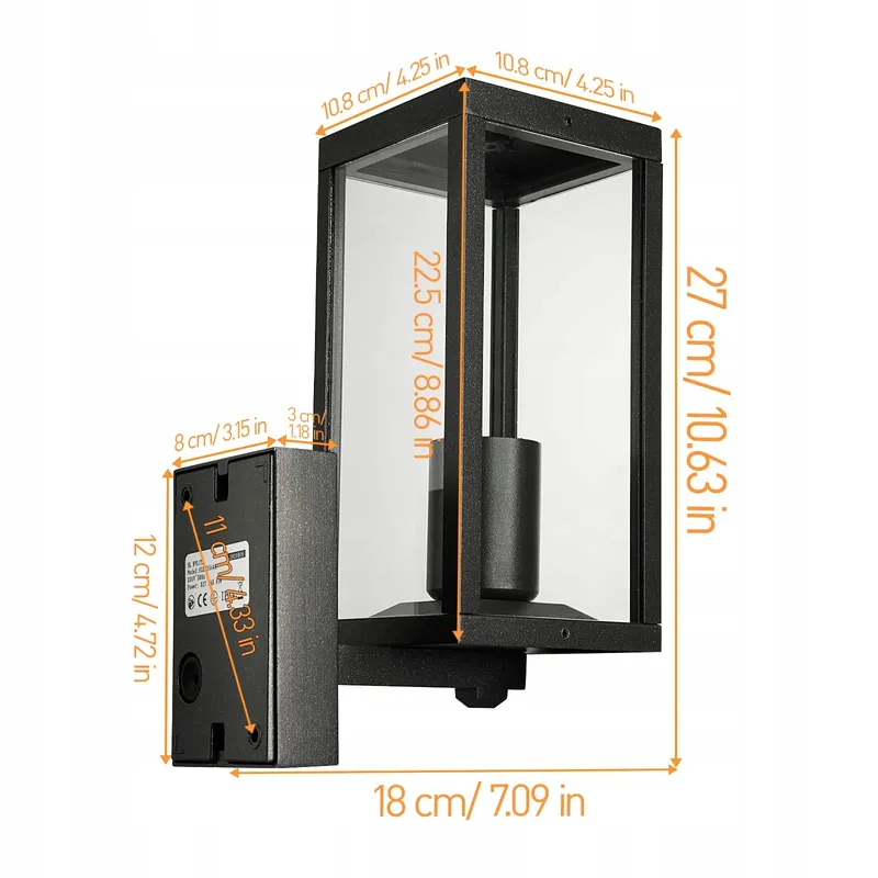 HLFVLITE Buitenwandlamp Aluminium Glas Modern E27 60W — foto 6