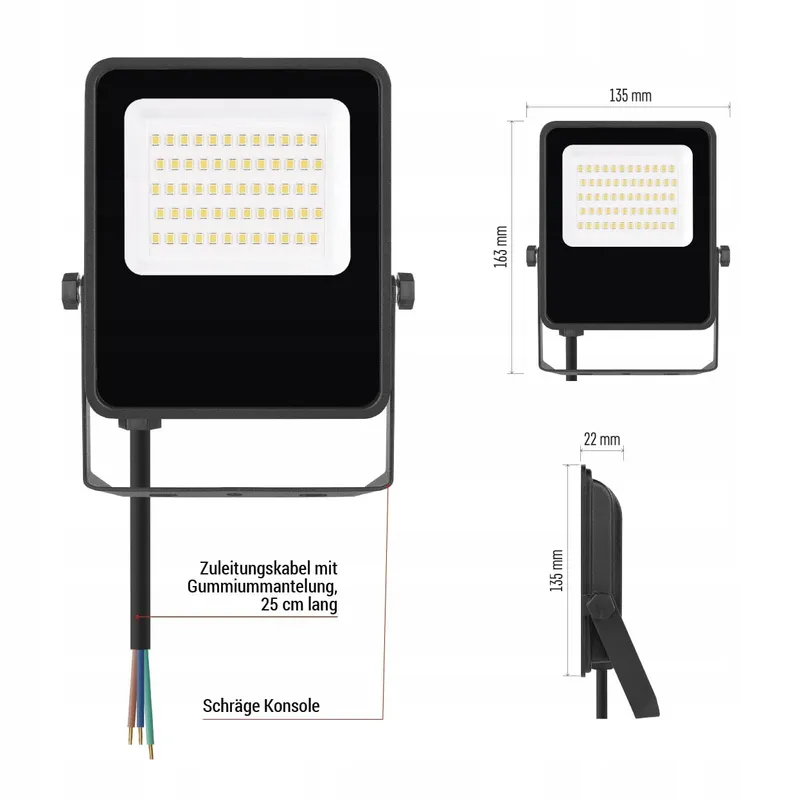 EMOS VISIO LED Schijnwerper Waterdicht Neutraal Wit 30W 4500lm — foto 5