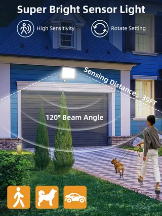 LITGLOBE LED Schijnwerper Buiten Met Bewegingsmelder 100W 10000LM IP66 — miniatuur 3