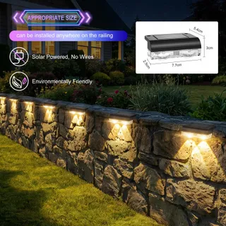 A.BIGWHALE Solarlamp Tuin Waterdicht Balkon 4 Stuks — miniatuur 3