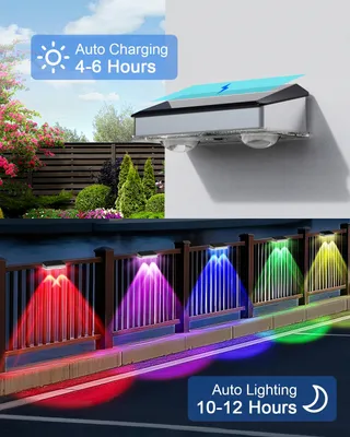 SONPEN Solarlampen Tuin Staal RGB Warmwit IP65 4 Stuks — miniatuur 7