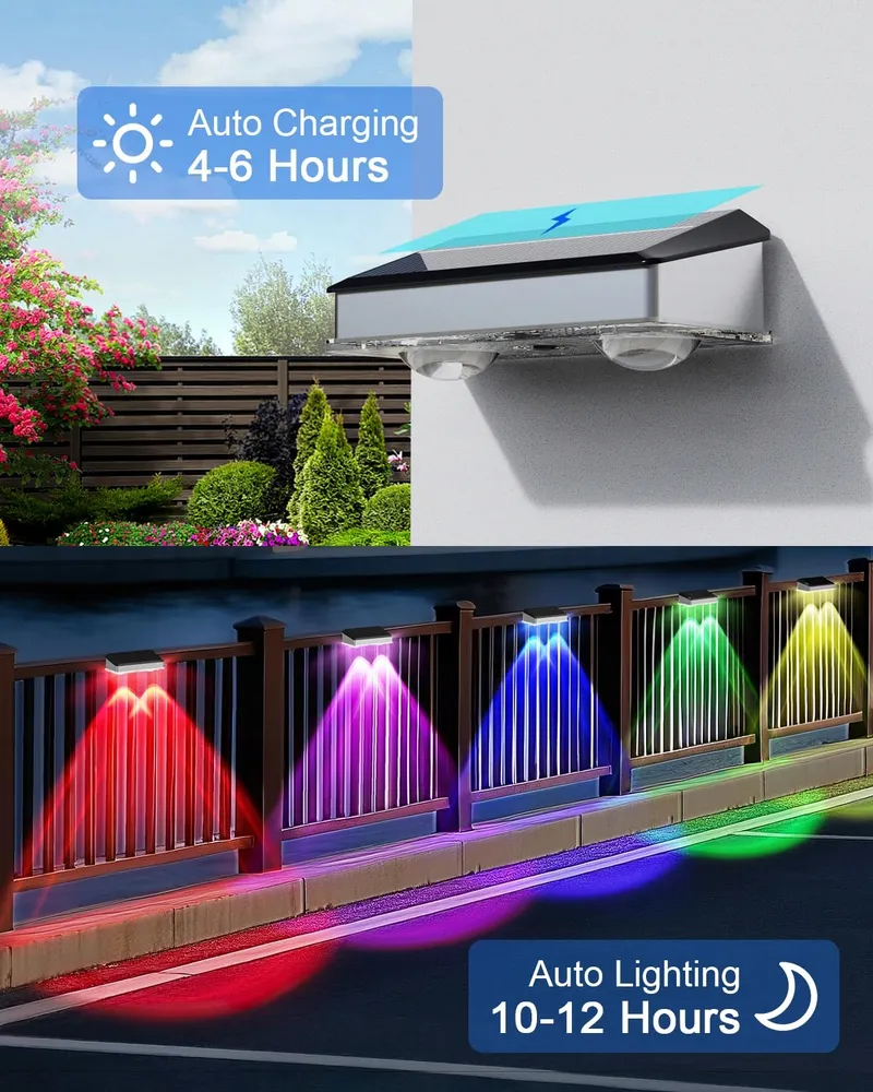 SONPEN Solarlampen Tuin Staal RGB Warmwit IP65 4 Stuks — foto 7